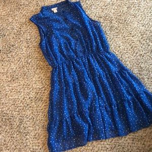 Blue polka dot dress